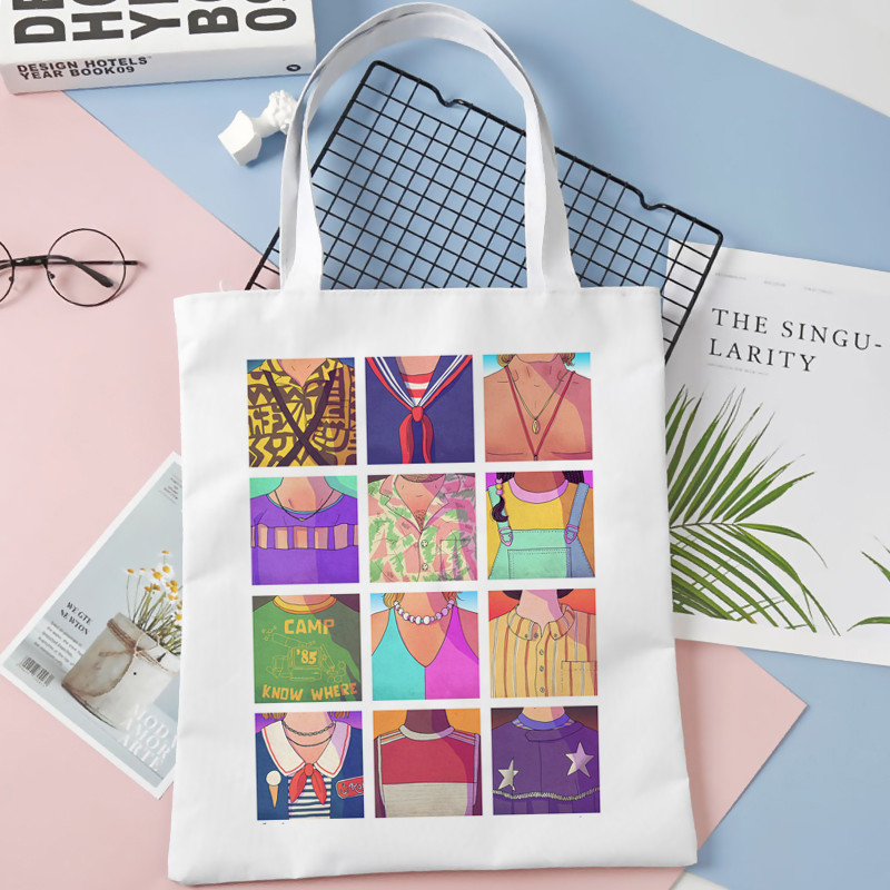 Stranger Things 4 genți de cumpărături pentru femei, de vară, Harajuku, geantă reutilizabilă, cu capacitate mare, geantă pentru cumpărături ecologice, pentru femei, livrare picătură