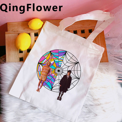 Wednesday Addams torba za kupnju bolso bolsa torba za recikliranje ručna torbica pamučna torba za trgovinu namirnicama tkana bolsa compra sklopiva za višekratnu upotrebu prilagođena