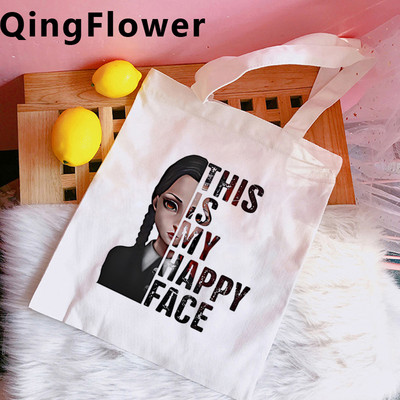 Wednesday Addams torba za kupnju bolso bolsa torba za recikliranje ručna torbica pamučna torba za trgovinu namirnicama tkana bolsa compra sklopiva za višekratnu upotrebu prilagođena