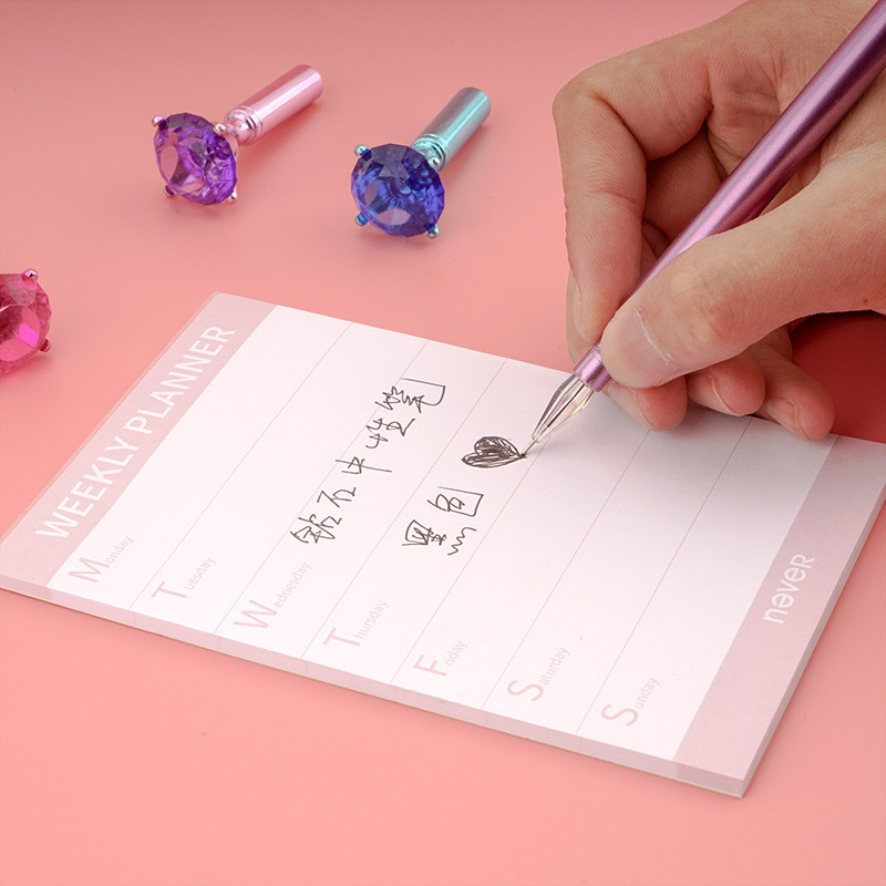 1 buc. stilou gel cu cap de diamant de culoare nouă, pentru studenți coreeni, articole de papetărie creative, stilou din plastic, umplutură albastră, articole de papetărie pentru cadou pentru studenți