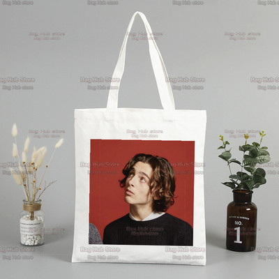 Timothee Chalamet 90s Sauc mani savā vārdā Iepirkumu maisiņš Bolsas De Tela Pārtikas preču pircējs Iepirkumu džutas maisiņš
