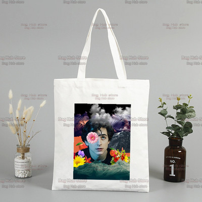 Timothee Chalamet 90s Sauc mani savā vārdā Iepirkumu maisiņš Bolsas De Tela Pārtikas preču pircējs Iepirkumu džutas maisiņš