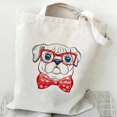 francúzsky buldoček nákupná taška bolsa bavlnená shopper kabelka plátená eko taška reciclaje sacola boodschappentas bolsa compra cabas
