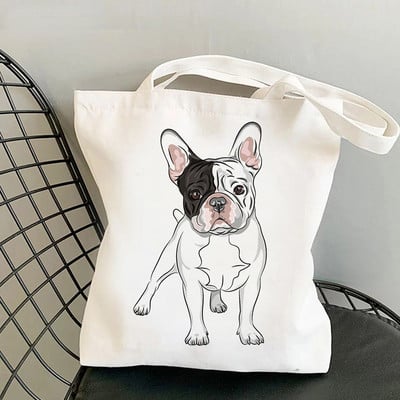 Simpatična torba za kupnju francuskog buldoga Ležerne ekološke torbe za višekratno korištenje za žene Torba za kupnju velikog kapaciteta s ručkom