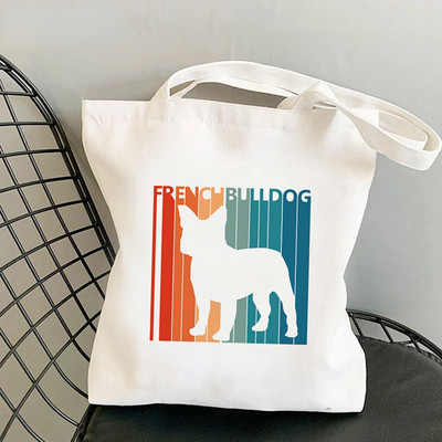 Simpatična torba za kupnju francuskog buldoga Ležerne ekološke torbe za višekratno korištenje za žene Torba za kupnju velikog kapaciteta s ručkom