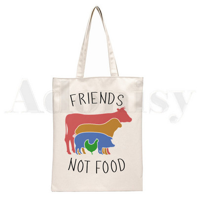 Avokaado Vegan Kawaii Vegetarian Vintage Print Korduvkasutatav ostlemine Naiste lõuend kandekotid Eco Shopper õlakotid
