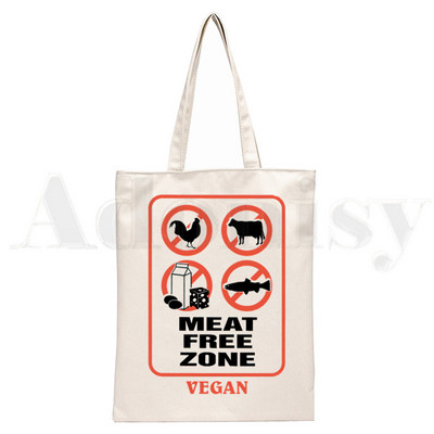 Avokaado Vegan Kawaii Vegetarian Vintage Print Korduvkasutatav ostlemine Naiste lõuend kandekotid Eco Shopper õlakotid