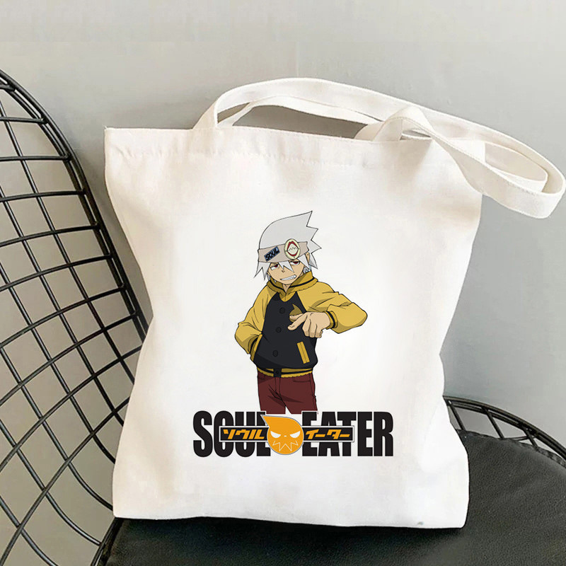 Soul Eater 3 Geantă de cumpărături drăguță, reutilizabilă, geantă de reciclare pentru băcănie, plasă de iută, femei, sacola, geantă de cumpărături pentru femei