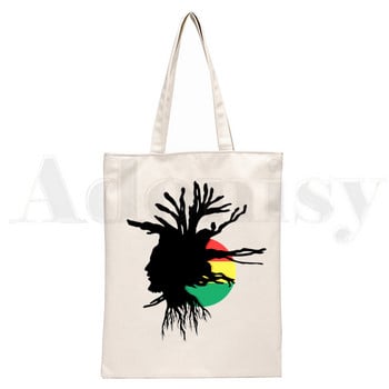 Νέα Hip Hop Reggae Originator Bob Marley Rock Print Επαναχρησιμοποιήσιμες Γυναικείες τσάντες καμβά τσάντες τσάντες ώμου Eco Shopper