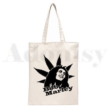 Νέα Hip Hop Reggae Originator Bob Marley Rock Print Επαναχρησιμοποιήσιμες Γυναικείες τσάντες καμβά τσάντες τσάντες ώμου Eco Shopper