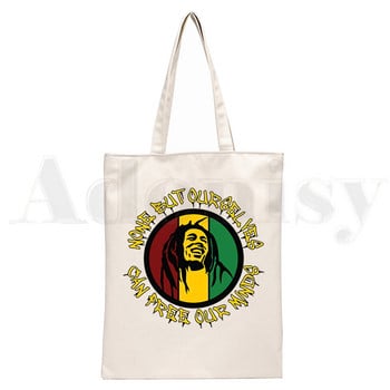 Νέα Hip Hop Reggae Originator Bob Marley Rock Print Επαναχρησιμοποιήσιμες Γυναικείες τσάντες καμβά τσάντες τσάντες ώμου Eco Shopper