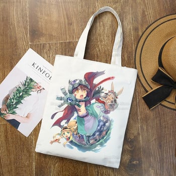 Made In Abyss Ulzzang Shopper Τσάντα εκτύπωσης καμβάς Nanachi Riko Γιαπωνέζικο Manga Tote Τσάντες Γυναικείες τσάντες Τσάντες ώμου Harajuku