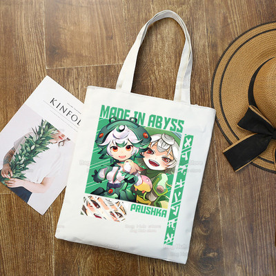 Made In Abyss Ulzzang Shopper Τσάντα εκτύπωσης καμβάς Nanachi Riko Γιαπωνέζικο Manga Tote Τσάντες Γυναικείες τσάντες Τσάντες ώμου Harajuku