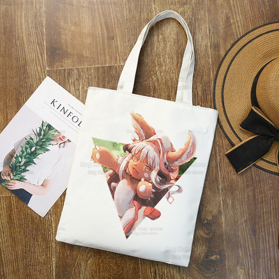 Made In Abyss Ulzzang Shopper Τσάντα εκτύπωσης καμβάς Nanachi Riko Γιαπωνέζικο Manga Tote Τσάντες Γυναικείες τσάντες Τσάντες ώμου Harajuku
