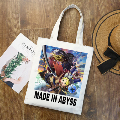 Made In Abyss Ulzzang Shopper Τσάντα εκτύπωσης καμβάς Nanachi Riko Γιαπωνέζικο Manga Tote Τσάντες Γυναικείες τσάντες Τσάντες ώμου Harajuku