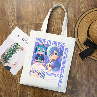Made In Abyss Ulzzang Shopper Τσάντα εκτύπωσης καμβάς Nanachi Riko Γιαπωνέζικο Manga Tote Τσάντες Γυναικείες τσάντες Τσάντες ώμου Harajuku