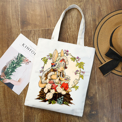 Made In Abyss Ulzzang Shopper Τσάντα εκτύπωσης καμβάς Nanachi Riko Γιαπωνέζικο Manga Tote Τσάντες Γυναικείες τσάντες Τσάντες ώμου Harajuku