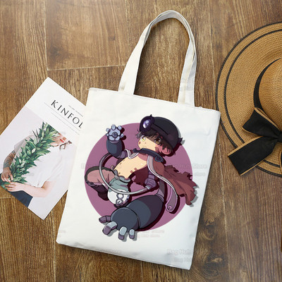 Made In Abyss Ulzzang Shopper Τσάντα εκτύπωσης καμβάς Nanachi Riko Γιαπωνέζικο Manga Tote Τσάντες Γυναικείες τσάντες Τσάντες ώμου Harajuku
