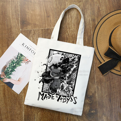 Made In Abyss Ulzzang Shopper Τσάντα εκτύπωσης καμβάς Nanachi Riko Γιαπωνέζικο Manga Tote Τσάντες Γυναικείες τσάντες Τσάντες ώμου Harajuku
