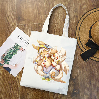 Made In Abyss Ulzzang Shopper Τσάντα εκτύπωσης καμβάς Nanachi Riko Γιαπωνέζικο Manga Tote Τσάντες Γυναικείες τσάντες Τσάντες ώμου Harajuku