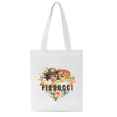 Korea Angel Cartoon Vintage Tote Shopping Μεγάλης χωρητικότητας Funny Harajuku Fiorucci Shoulder Canvas Canvas Τσάντες Kawaii Γυναικείες τσάντες