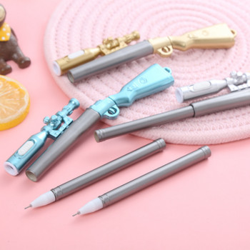 1 бр. 0,5 мм светеща играчка за моделиране на пистолет, писалка с креативна форма на пистолет, лека гел-писалка за деца, подарък, стационарни училищни пособия на едро