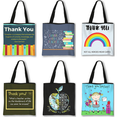 Thank You Teacher Shopping Bags Superhero Teacher Ženske torbe na rame za putovanja Ručna torba za djevojke Poklon torba za pohranu velikog kapaciteta
