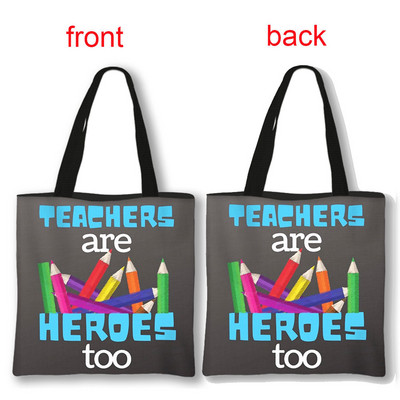 Dėkojame mokytojo pirkinių krepšiai Superhero mokytojų moterų krepšiai ant pečių, skirti kelionėms mergaičių rankinė Didelės talpos laikymo krepšys Dovana