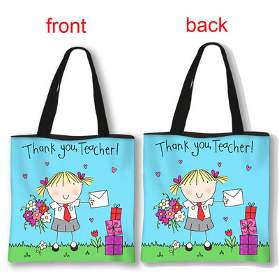 Dėkojame mokytojo pirkinių krepšiai Superhero mokytojų moterų krepšiai ant pečių, skirti kelionėms mergaičių rankinė Didelės talpos laikymo krepšys Dovana