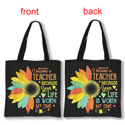 Dėkojame mokytojo pirkinių krepšiai Superhero mokytojų moterų krepšiai ant pečių, skirti kelionėms mergaičių rankinė Didelės talpos laikymo krepšys Dovana