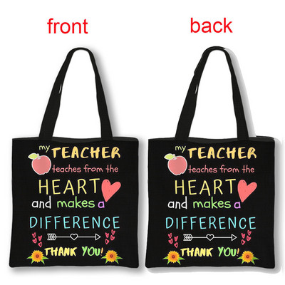 Dėkojame mokytojo pirkinių krepšiai Superhero mokytojų moterų krepšiai ant pečių, skirti kelionėms mergaičių rankinė Didelės talpos laikymo krepšys Dovana