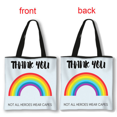 Dėkojame mokytojo pirkinių krepšiai Superhero mokytojų moterų krepšiai ant pečių, skirti kelionėms mergaičių rankinė Didelės talpos laikymo krepšys Dovana