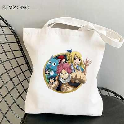 Fairy Tail τσάντα για ψώνια shopper tote Bolsa τσάντα χεριού βαμβακερή τσάντα από γιούτα τσάντα δίχτυ υφασμάτινο υφασμάτινο κορδόνι σακόλα