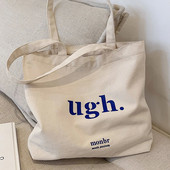 Nova ženska platnena torba za kupnju OMG torba za knjige Ženska torba za rame od pamučne tkanine Eko ručna torba Tote Tote za kupovinu namirnica za višekratnu upotrebu