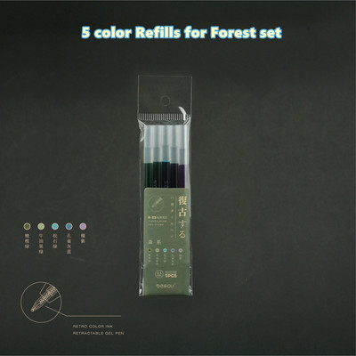 5kom retro tinte u boji set gel olovaka na uvlačenje, šesterokutna bačva, marker za pisanje u mliječnim proizvodima, uredska škola A6289