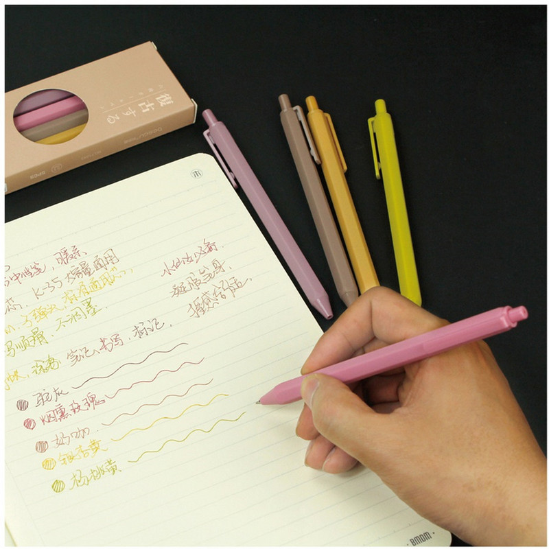 5kom retro tinte u boji set gel olovaka na uvlačenje, šesterokutna bačva, marker za pisanje u mliječnim proizvodima, uredska škola A6289