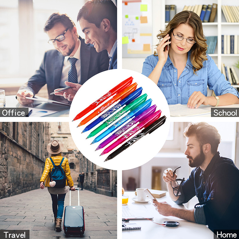 8kom 0,7 mm Magic Erasable Gel Pen Izbrisiva kemijska olovka s gel tintom Uredski pribor Olovke na uvlačenje Periva ručka za školu 040199