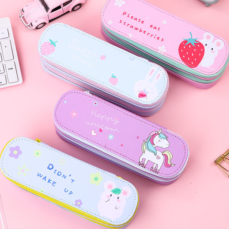 Dvoslojna crtana pernica Kutija za pohranjivanje školskog pribora slatka torbica za olovke za studente torba za olovke pokloni za djecu Pernice
