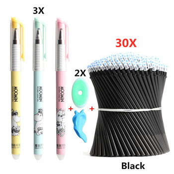 3+2+30PCS/Комплект изтриваеми писалки за пълнене, миеща се дръжка 0,5 mm мастило, изтриваеми химикалки, пълнител за училищен офис