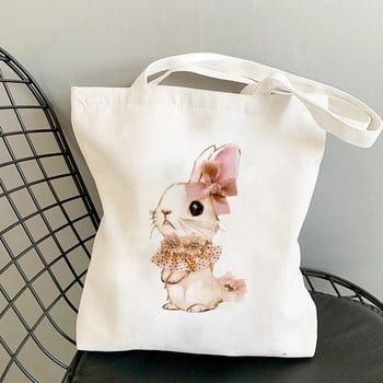 2022 Νέος καμβάς ώμου Chic Casual Ins Large Shopper Street Handbag Lovely Rabbit Animal Cartoon Girl Fashion Wallet Γυναικεία τσάντα