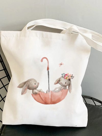 2022. Nova platnena šik ležerna ins velika kupovna ulična ručna torba Ljupka ženska torba s crtanim zečevima i životinjama, modni novčanik, ženska torba