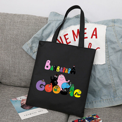 Cartoon Barbapapa Gilrs Μεγάλης χωρητικότητας κολεγιακή τσάντα Γυναικείες τσάντες αγορών Τσάντα αγορών Τσάντα τσάντα ώμου Τσάντα ώμου Καμβά τσάντες сумки