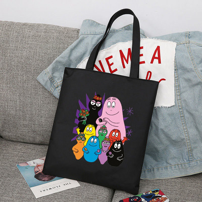 Crtani Barbapapa Gilrs Studentska torba velikog kapaciteta Ženske shopping torbe Shopping Bag Tote Bag Torba na rame Platnene torbe sumki