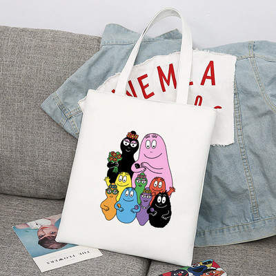 Crtani Barbapapa Gilrs Studentska torba velikog kapaciteta Ženske shopping torbe Shopping Bag Tote Bag Torba na rame Platnene torbe sumki