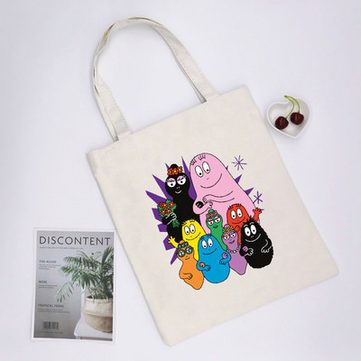 Crtani Barbapapa Gilrs Studentska torba velikog kapaciteta Ženske shopping torbe Shopping Bag Tote Bag Torba na rame Platnene torbe sumki