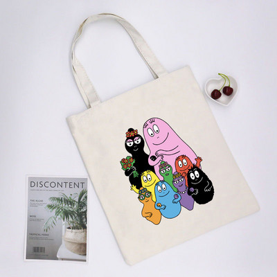 Crtani Barbapapa Gilrs Studentska torba velikog kapaciteta Ženske shopping torbe Shopping Bag Tote Bag Torba na rame Platnene torbe sumki