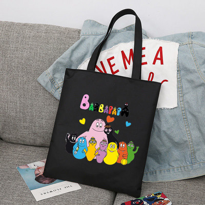 Crtani Barbapapa Gilrs Studentska torba velikog kapaciteta Ženske shopping torbe Shopping Bag Tote Bag Torba na rame Platnene torbe sumki