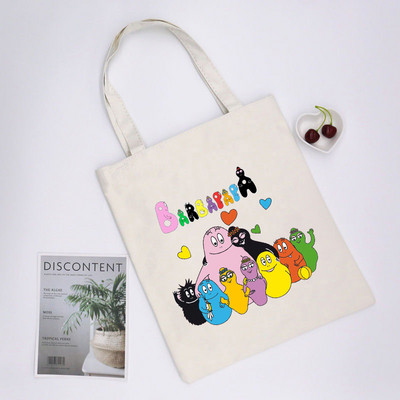 Crtani Barbapapa Gilrs Studentska torba velikog kapaciteta Ženske shopping torbe Shopping Bag Tote Bag Torba na rame Platnene torbe sumki