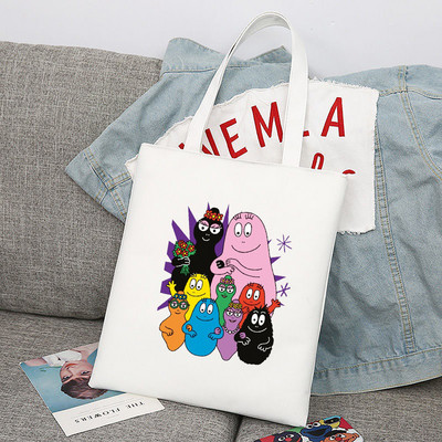 Crtani Barbapapa Gilrs Studentska torba velikog kapaciteta Ženske shopping torbe Shopping Bag Tote Bag Torba na rame Platnene torbe sumki