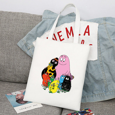 Crtani Barbapapa Gilrs Studentska torba velikog kapaciteta Ženske shopping torbe Shopping Bag Tote Bag Torba na rame Platnene torbe sumki